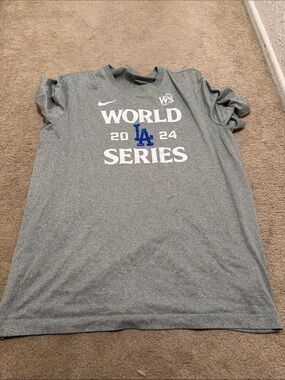 Nike Gray "World Series 2024" Los Angeles Dodgers T-Shirt